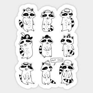 Raccoon Hat Party Sticker